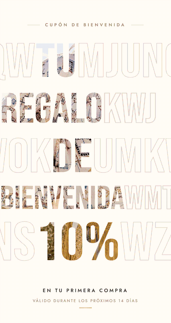 Tu regalo de bienvenida: 10% de descuento en tu primera compra — válido durante los próximos 14 días